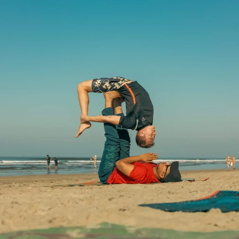Acro yoga partner practice